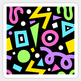 Bold Pop Art Neon Color Block Geometric Shapes Sticker